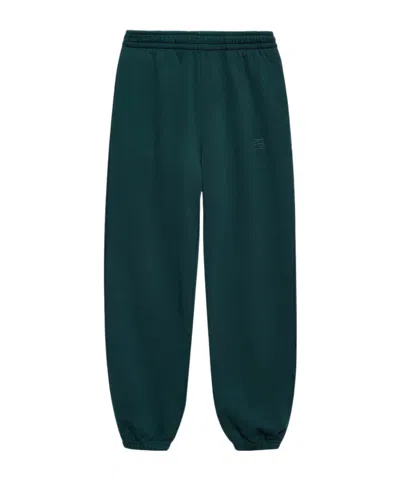 Anine Bing Monogram-embroidered Track Pants In Green