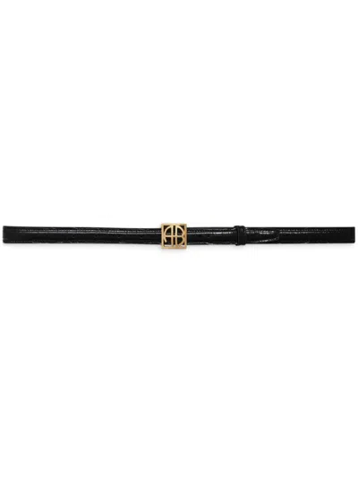 ANINE BING MONOGRAM-PLAQUE BELT