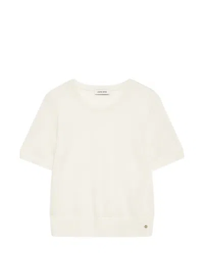 Anine Bing Mora Crop Sweater In Neutral