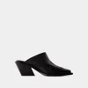 Anine Bing Tania Mules - Leather - Black In Black