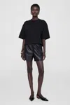 Anine Bing Cotton Cropped Myers T-shirt In Black