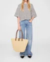 Anine Bing Womens Blk Stripe French Terry Myers Cropped Cotton-blend T-shirt Xs In White