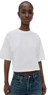 Anine Bing Myers Cropped Tee Ivory In Ivory