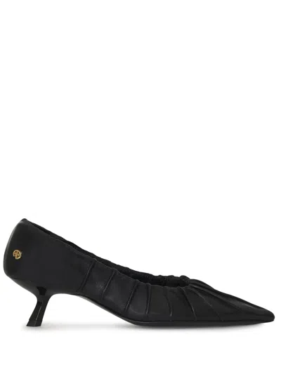 Anine Bing Nadine 50mm Leather Pumps In 黑色