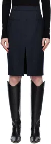 Anine Bing Navy Kora Midi Skirt In Navy