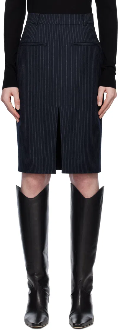 Anine Bing Navy Kora Midi Skirt