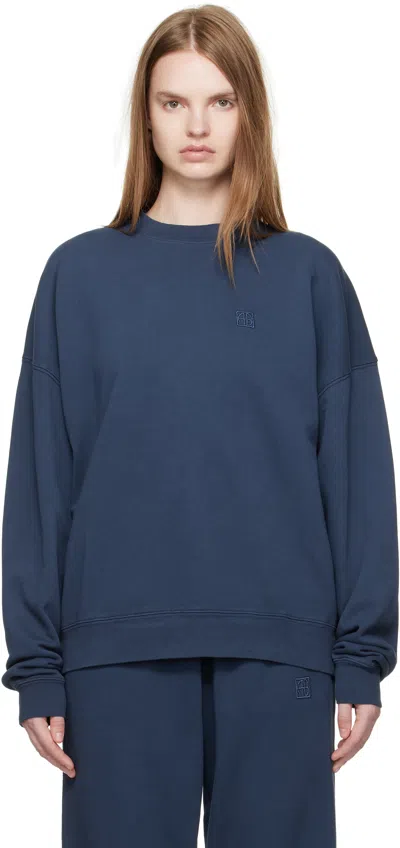 Anine Bing Navy Miles Sweatshirt In Blue