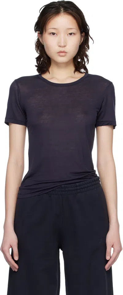 Anine Bing Navy Sylvie T-shirt In Blue