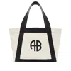 Anine Bing Cara Tote In Natural Canvas With Black
