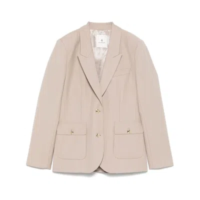 Anine Bing Wool Blazer In Beige
