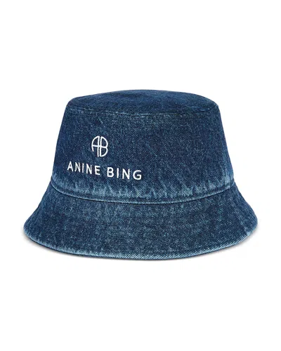 Anine Bing Nicks Denim Bucket Hat In Blue