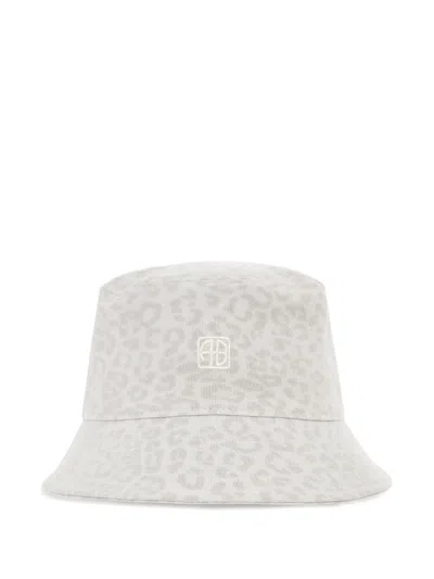 Anine Bing Nicks Leopard-print Bucket Hat In Gray