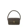 ANINE BING NICO HOUNDSTOOTH LOGO-ENGRAVED SHOULDER BAG