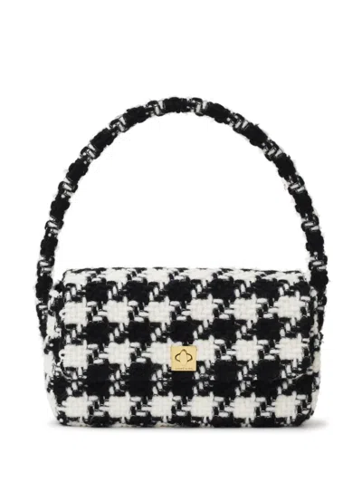 Anine Bing Nico Houndstooth-pattern Shoulder Bag In Black