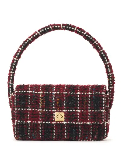 Anine Bing Nico Plaid Shoulder Bag In Red