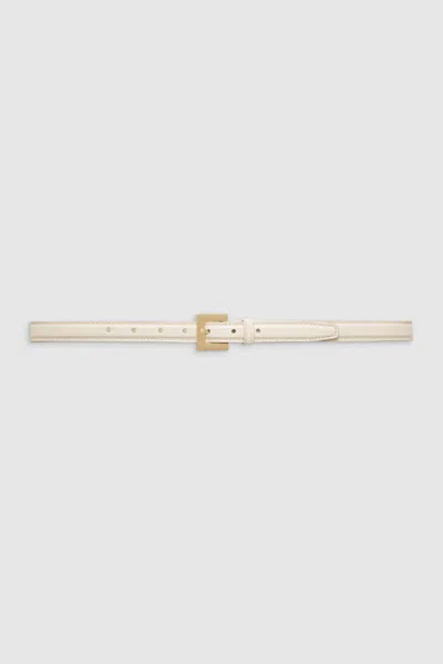 Anine Bing Nicola Belt - Bone Crinkled Patent M/l