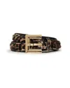 Anine Bing Nicola Belt - Leopard Calf Hair In Black