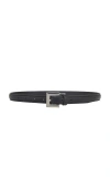 Anine Bing Buckle-detail Leather Belt In 黑色&银色