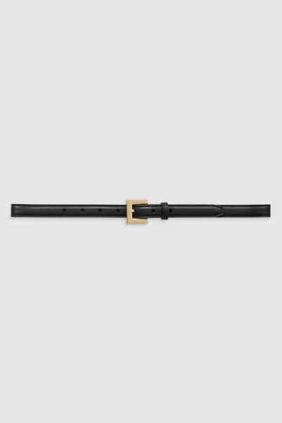 Anine Bing Nicola Belt In Black In 14k Gold