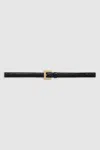 Anine Bing Nicola Belt - Black Patent Xs/s In 14k Gold