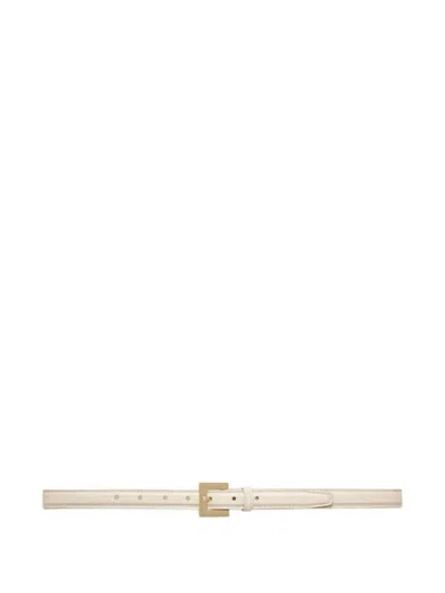 Anine Bing "nicola" Crinkled Patent Belt Accessories In White
