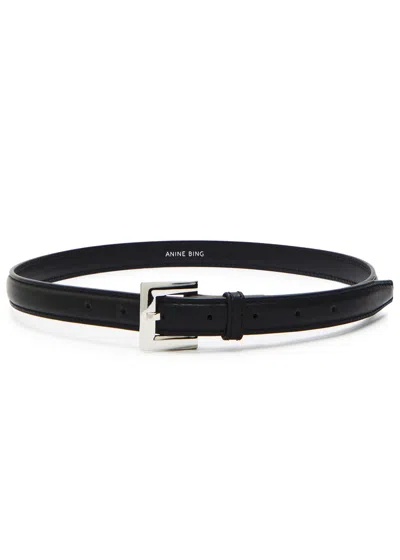 Anine Bing Nicola Leather Belt In Black