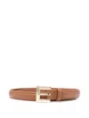 Anine Bing Nicola Leather Square-buckle Belt In Brown
