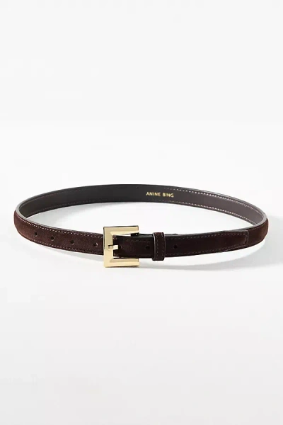 Anine Bing Nicola Square Buckle Belt In Brown