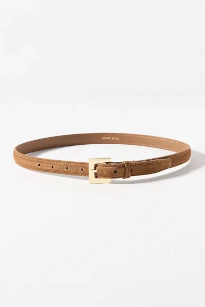 Anine Bing Nicola Square Buckle Belt In Brown