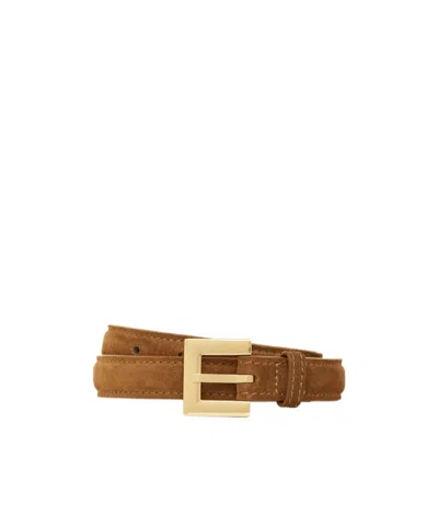 Anine Bing Nicola Square-buckle Belt In Brown