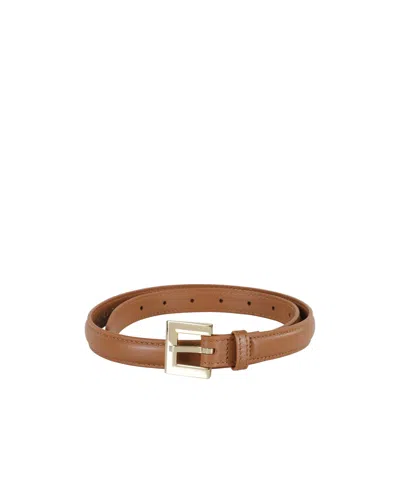 Anine Bing Nicola Stitch Detailed Square-buckled Belt In Brown