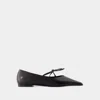 Anine Bing Woman Ballet Flats Black Size 8 Leather In Black