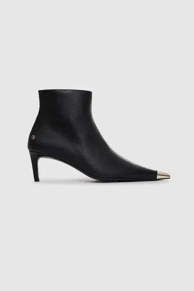 ANINE BING ANINE BING NINA BOOTS WITH METAL TOE CAP IN BLACK