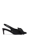 Anine Bing Nina Heels With Bow Heels Black In 블랙 사틴