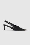 Anine Bing Nina Heels With Metal Toe Cap Slingbacks Black In Black