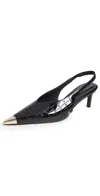 Anine Bing Nina Heels With Metal Toe Cap Slingbacks Black In Black