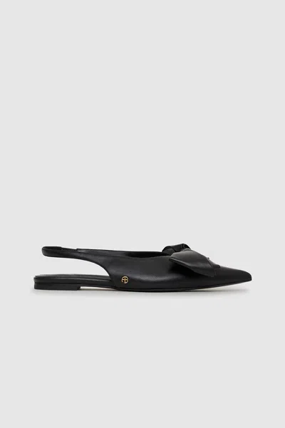 Anine Bing Bow-detail Ballet Flats In Black