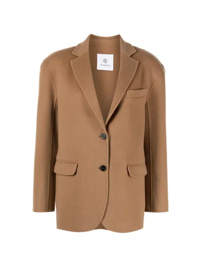 ANINE BING NOTCHED-LAPELS BUTTON-UP JACKET