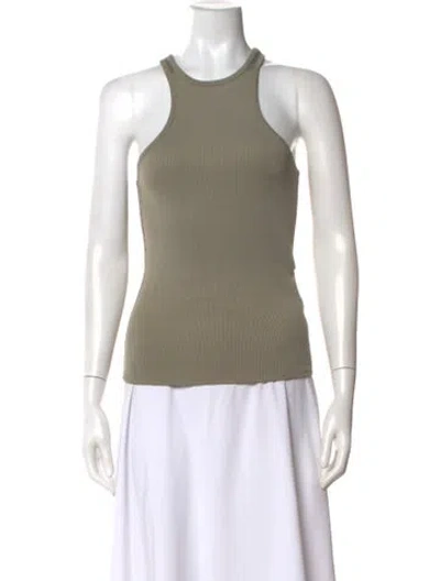Pre-owned Anine Bing Nylon Crew Neck Top In Green