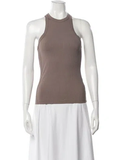 Pre-owned Anine Bing Nylon Crew Neck Top In Neutral