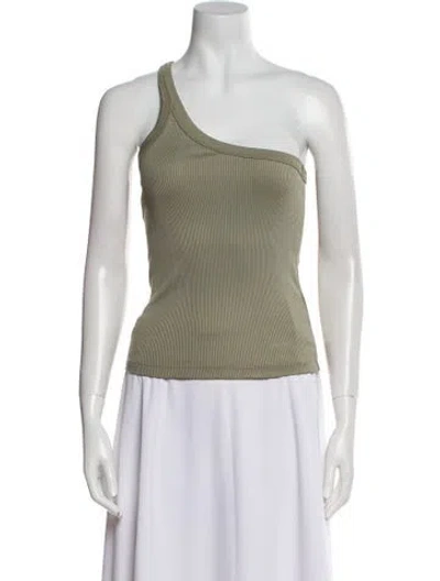 Pre-owned Anine Bing Nylon One-shoulder Top In Green