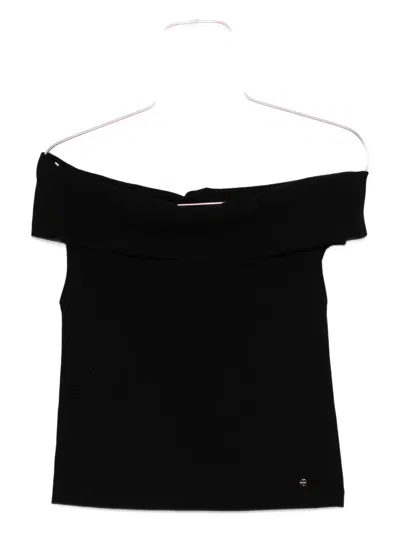 Anine Bing Off-shoulder Top In Black