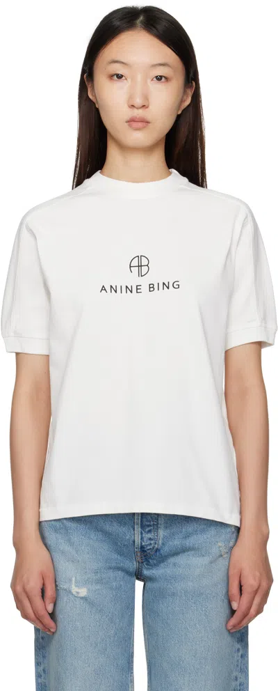 Anine Bing Off-white Jaylin Monogram T-shirt