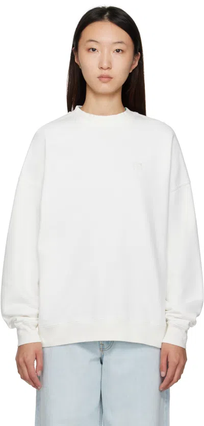Anine Bing Off-white Miles Framed Monogram Sweatshirt