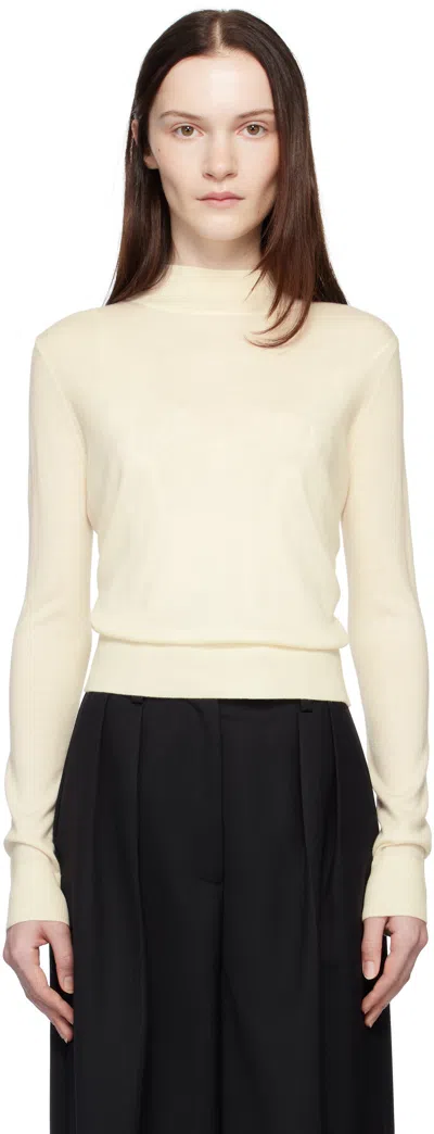Anine Bing Off-white Monique Long Sleeve Sweater In Ivory