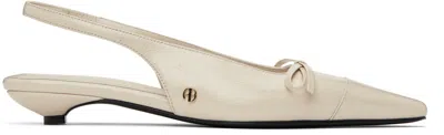 ANINE BING OFF-WHITE ZOEY SLINGBACK HEELS
