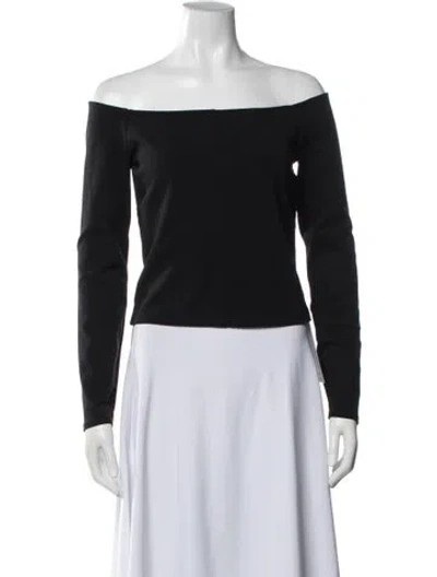 Pre-owned Anine Bing Off-the-shoulder Long Sleeve Top In Black