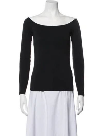Pre-owned Anine Bing Off-the-shoulder Long Sleeve Top In Black