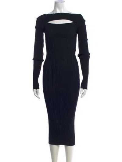 Pre-owned Anine Bing Off-the-shoulder Midi Length Dress In Black