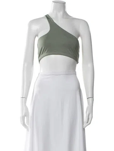 Pre-owned Anine Bing One-shoulder Sleeveless Crop Top In Gray